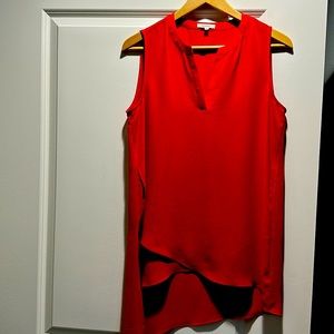 Sleeveless Red Blouse